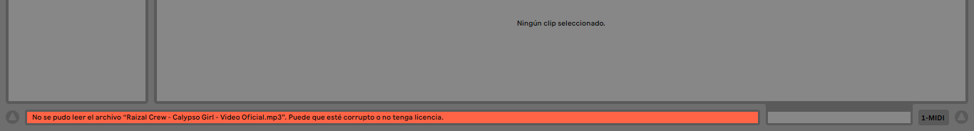 ableton error no puede cargar archivo